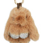 Bling Bunny Rabbit Soft Fur Plush Doll Keychain