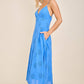 Eyelet Embroidered Spaghetti Strap Midi Dress