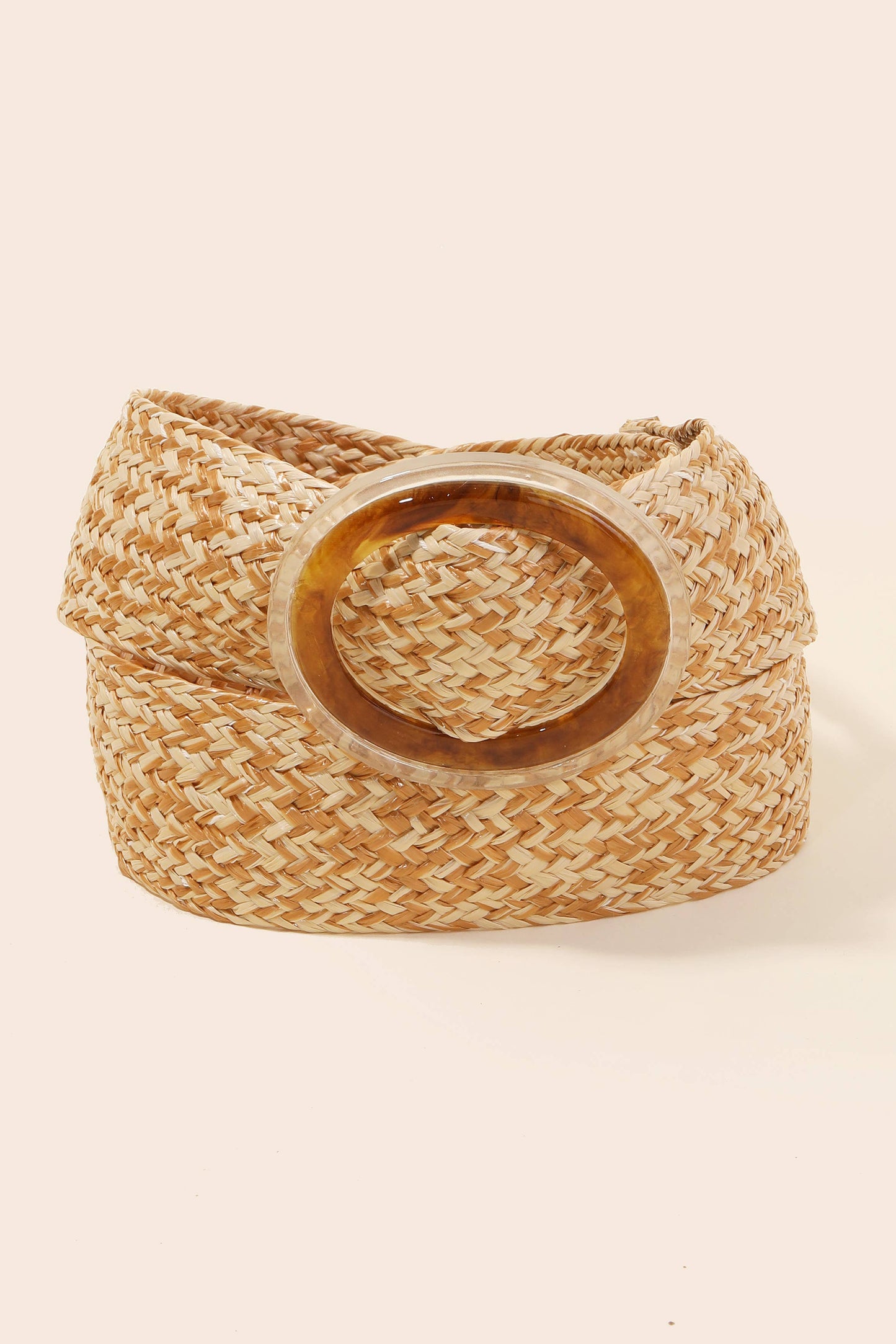 Hoop Buckle Wide Braided Belt