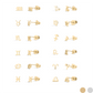 18K Gold PVD Stainless Steel Zodiac Stud Earrings