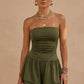 Resort Ruched Strapless Romper