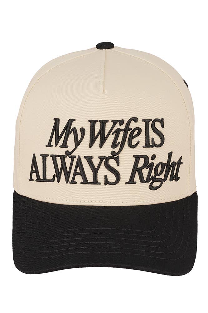 C.C My Wife Is Always Right two-tone embroidered trucker cap

