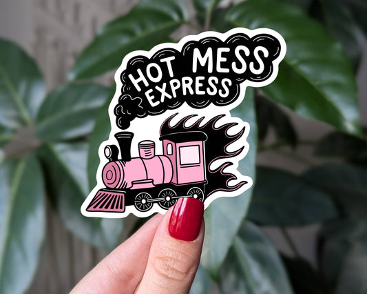 Hot Mess Express Vinyl Sticker, Aesthetic Sticker for Laptop