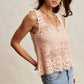 Crochet Lace Square Neck Tank Top LCR0117