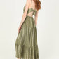 F4F72-W738 PRINTED MAXI DRESS WITH CUTOUT