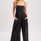 WASHED SLEEVELESS WIDE LEG JUMPSUIT