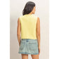 Textured Button-Front Vest With Pocket