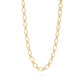 18K Gold PVD Stainless Steel Hammered Oval Chain Necklace