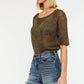High Rise Fray Hem Denim Shorts KC9316M