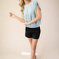 Round Neck Pleated Top