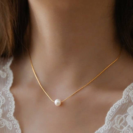 18K STAINLESS STEEL TARNISH FREE PEARL NECKLACE | 40NK9649
