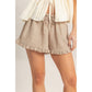 Ruffle Trim Drawstring Shorts
