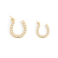 18K Gold PVD Stainless Steel Pearl Beaded Horseshoe Charm