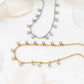 18K Gold PVD Stainless Steal Round Stone Dangle Necklace