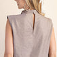 Cowl Neck Pleats Sleeveless Top