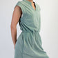 D021237-Sleeveless Mineral Washed Cotton Mini Dress