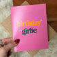 Birthday Girlie Pink Text Greeting Card