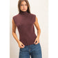 Sleeveless High Neck Knit Top