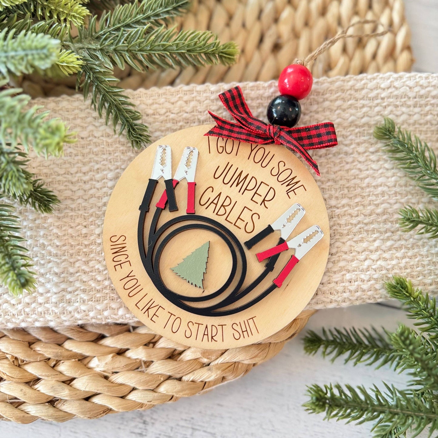 Funny Christmas Ornament – Jumper Cables