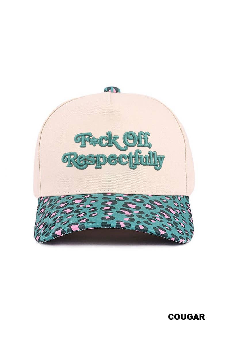Fxck Off Respectfully Two Tone Canvas Cotton Cap Zenana Consgt.