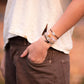 "Paws" Natural Hues with Silver & Paw Accents Hair Tie Bracelet