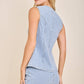Pinstripe Utility Lace-Up Vest Top
