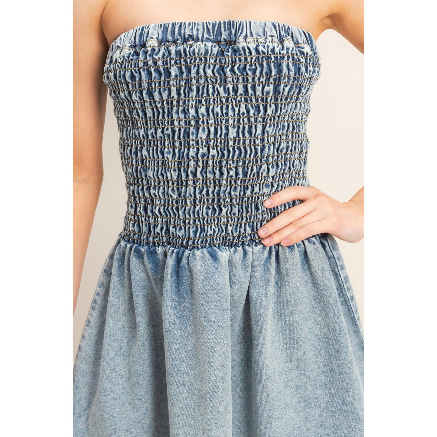 Strapless Snow-Wash Dress