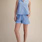 Stand Collar Slit V-Neck Sleeveless Top