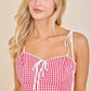 Gingham Corset Tie-Strap Flare mini dress