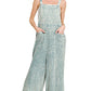 ..Washed Double Gauze Wide Leg Overalls