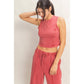 Mineral Washed Sleeveless Top & Wide Leg Pants Set