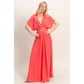 Collared Wrap Top & Wide-Leg Pants Set