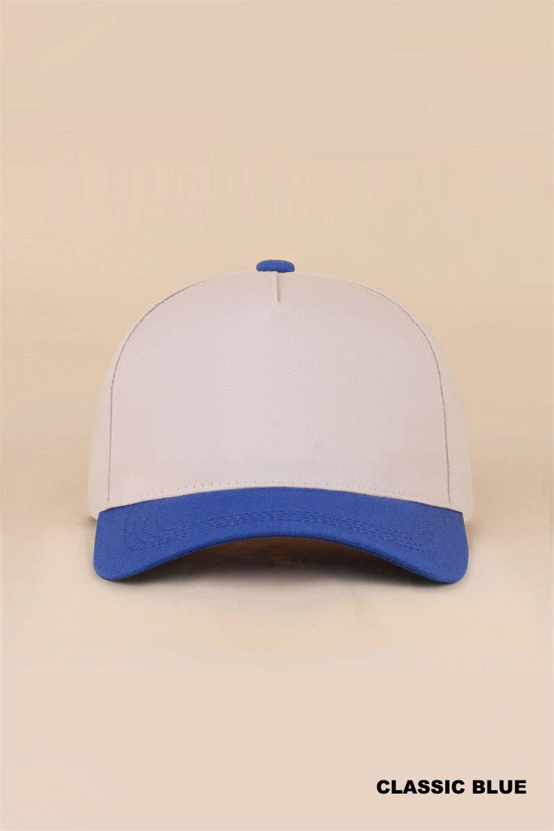 Plain Two Tone Canvas Cotton Snapback Hat