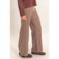 Low Rise Striped Waffle Knit Pants