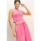 Mineral Washed Sleeveless Top & Wide Leg Pants Set
