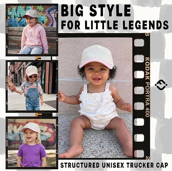 Kids/Baby Two Tone Vintage Cap - Light Pink/Beige