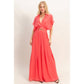 Collared Wrap Top & Wide-Leg Pants Set