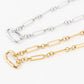 18K Gold Stainless Steel Mixed Link Carabiner Necklace
