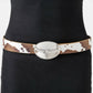 Glossy Longhorn Buckle Western Vegan Leather Belt