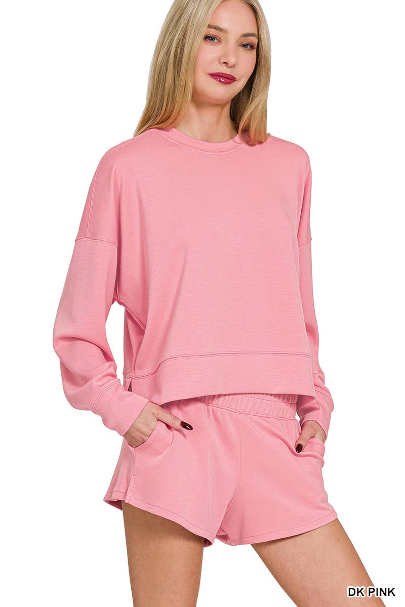 Scuba Sweatshirts & Shorts 2PC Set SI-27476 Zenana
