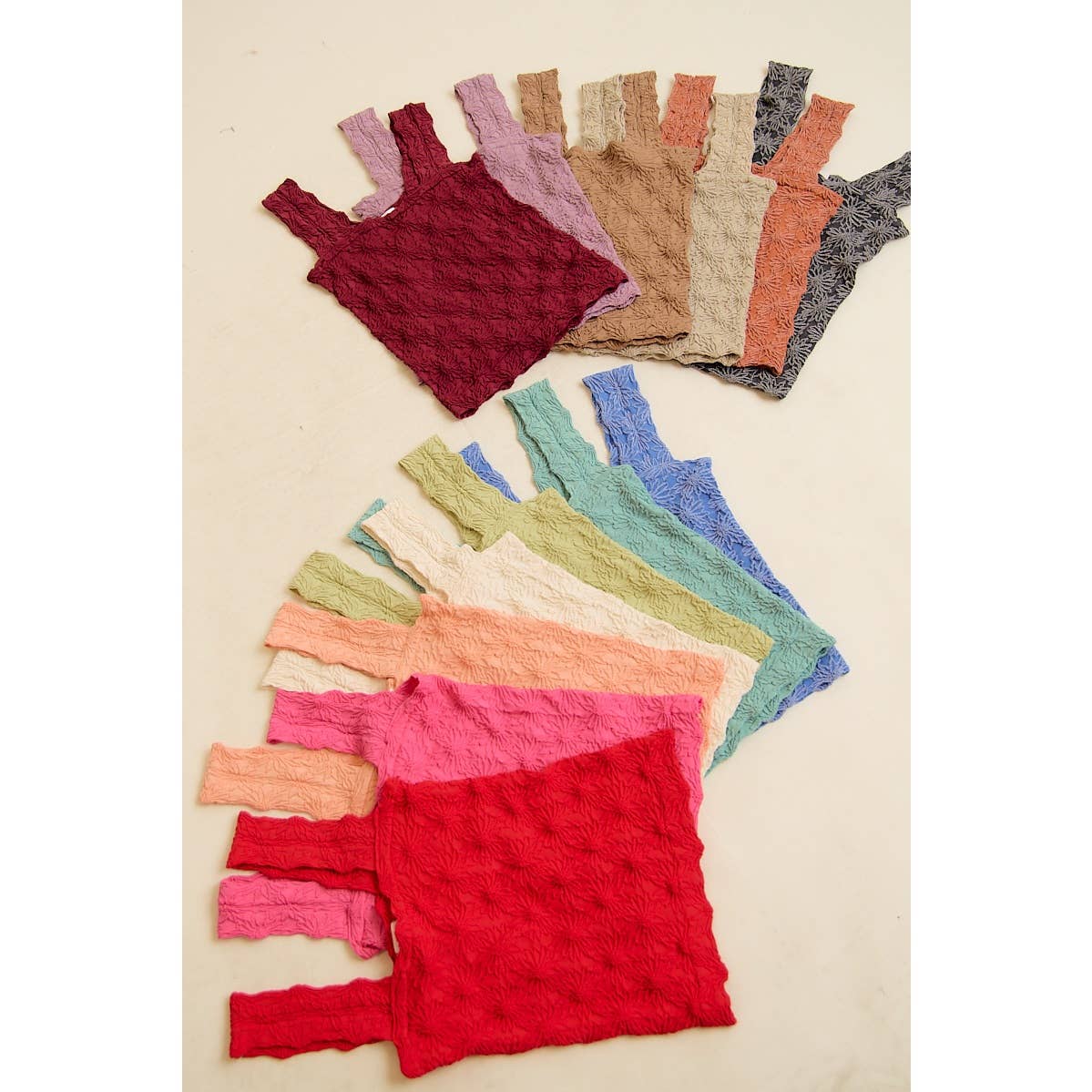 FLORAL JACQUARD SEAMLESS TANK TOP