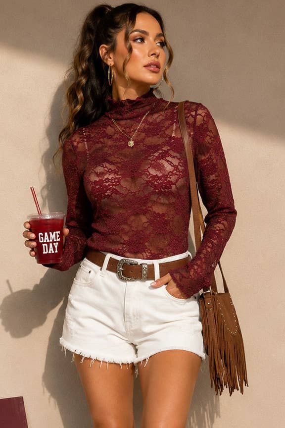 Layer Me Lace High Neck Top