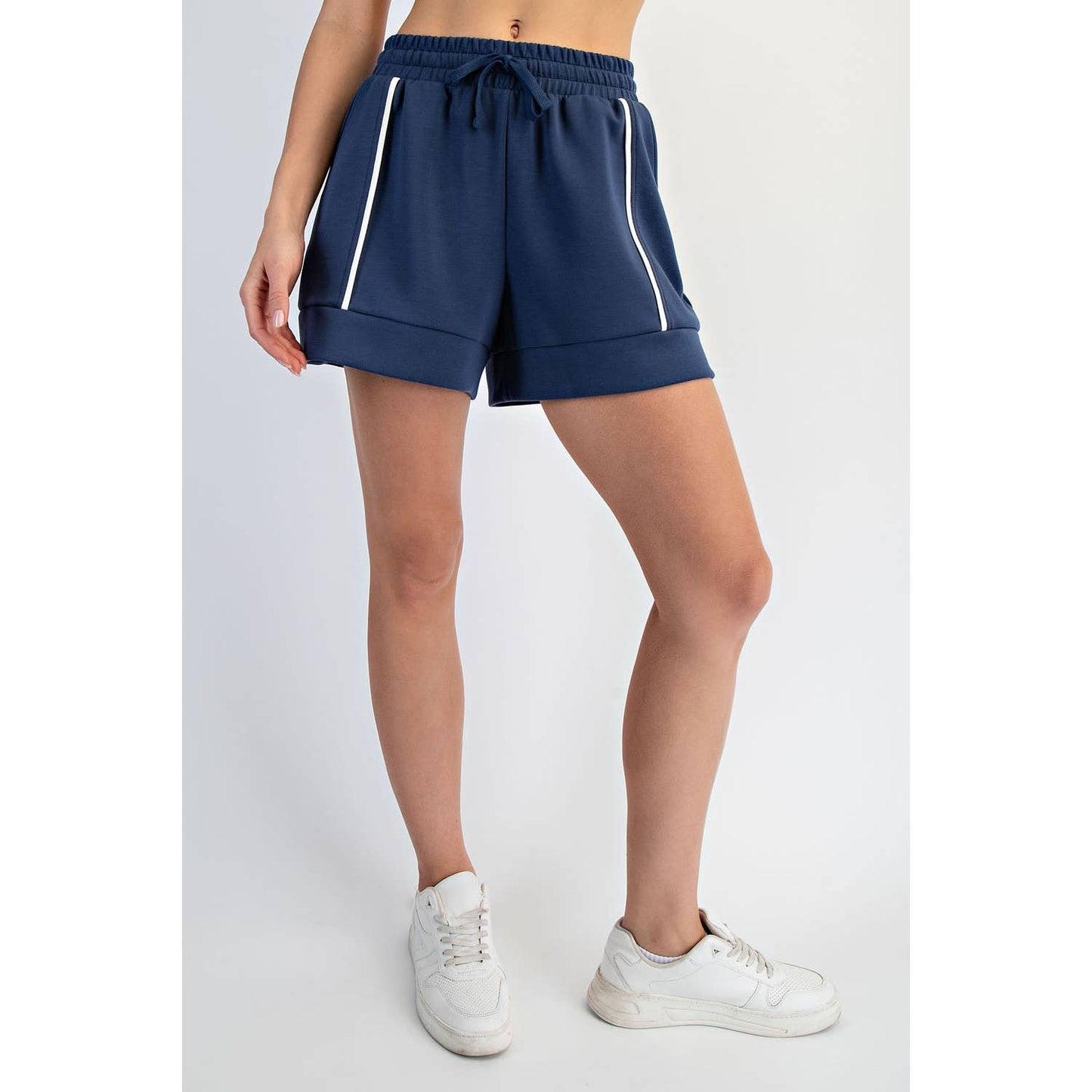 MODAL SCUBA FLAT PIPING A-LINE SHORTS