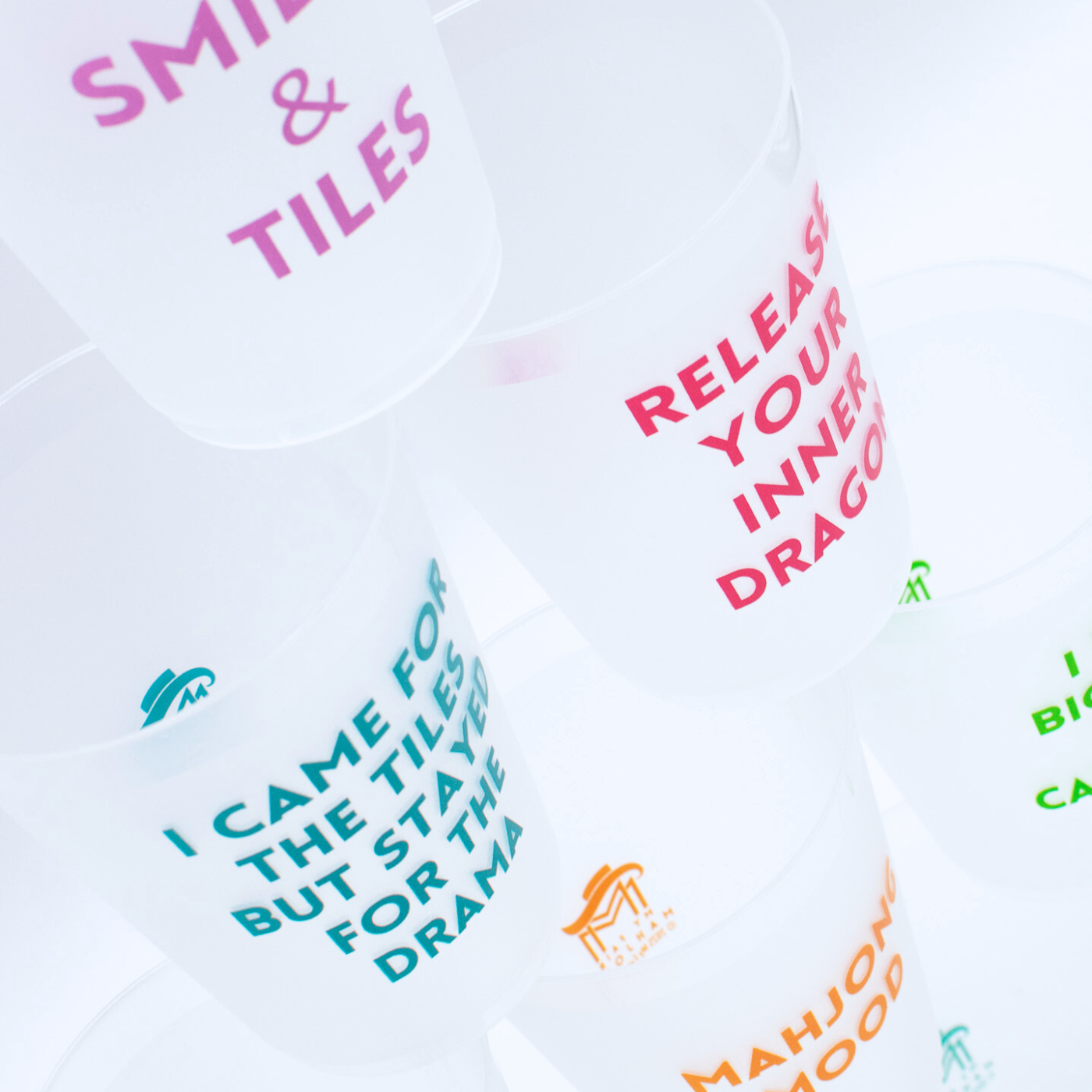 Mahjong Frosted Cups  |  10 Different Designs in Every Pack