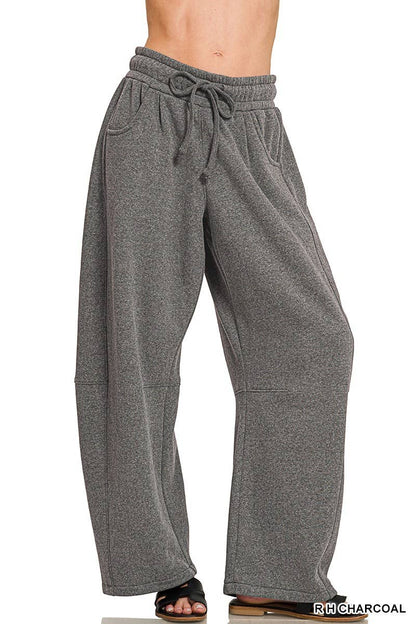 Fleece Barrel Leg Sweatpants