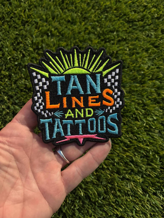 Trendy Tan Lines and Tattoos Checkered Patch