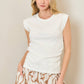 RIBBED SIDE RUCHED MUSCLE TOP FWMT3675