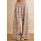 LEOPARD PRINT FULL LENGTH WIDE LEG PULL ON PANTS