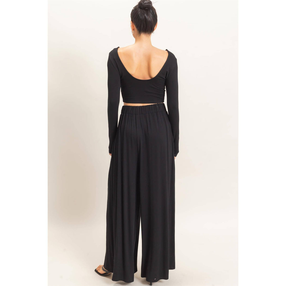 Long Sleeve Top & Wide Leg Pants Set