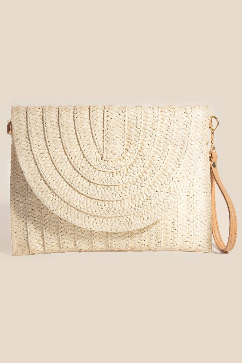 Layered Paper Braided Envelope Clutch Bag